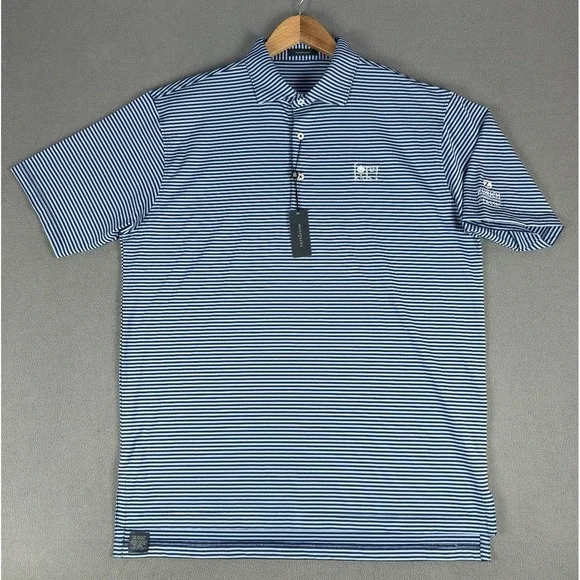 Turtleson Polo Shirt Mens Large Blue Zurich Classic TPC Performance Golf New - Picture 2 of 9
